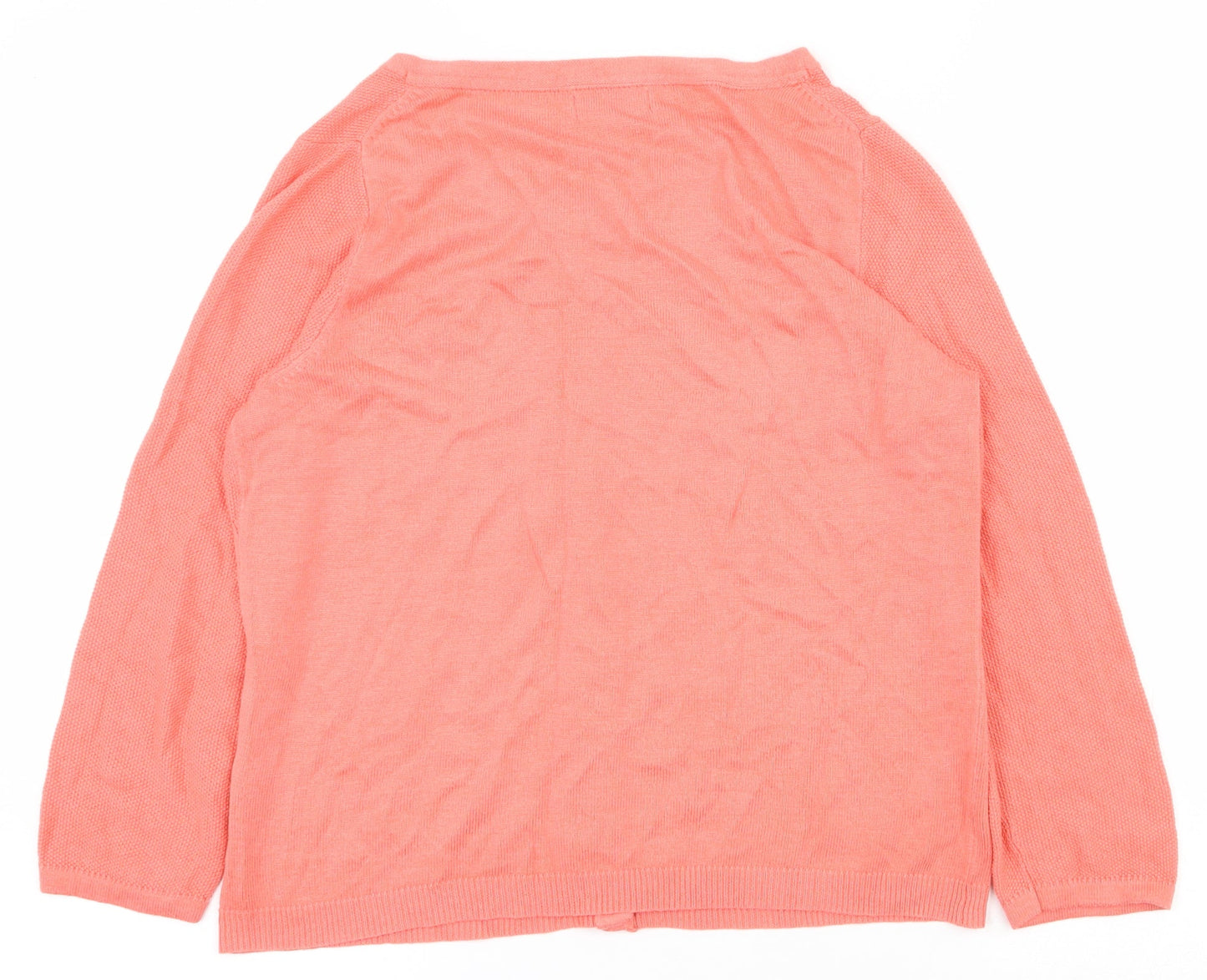 Monsoon Womens Pink Scoop Neck  Viscose Cardigan Jumper Size 12