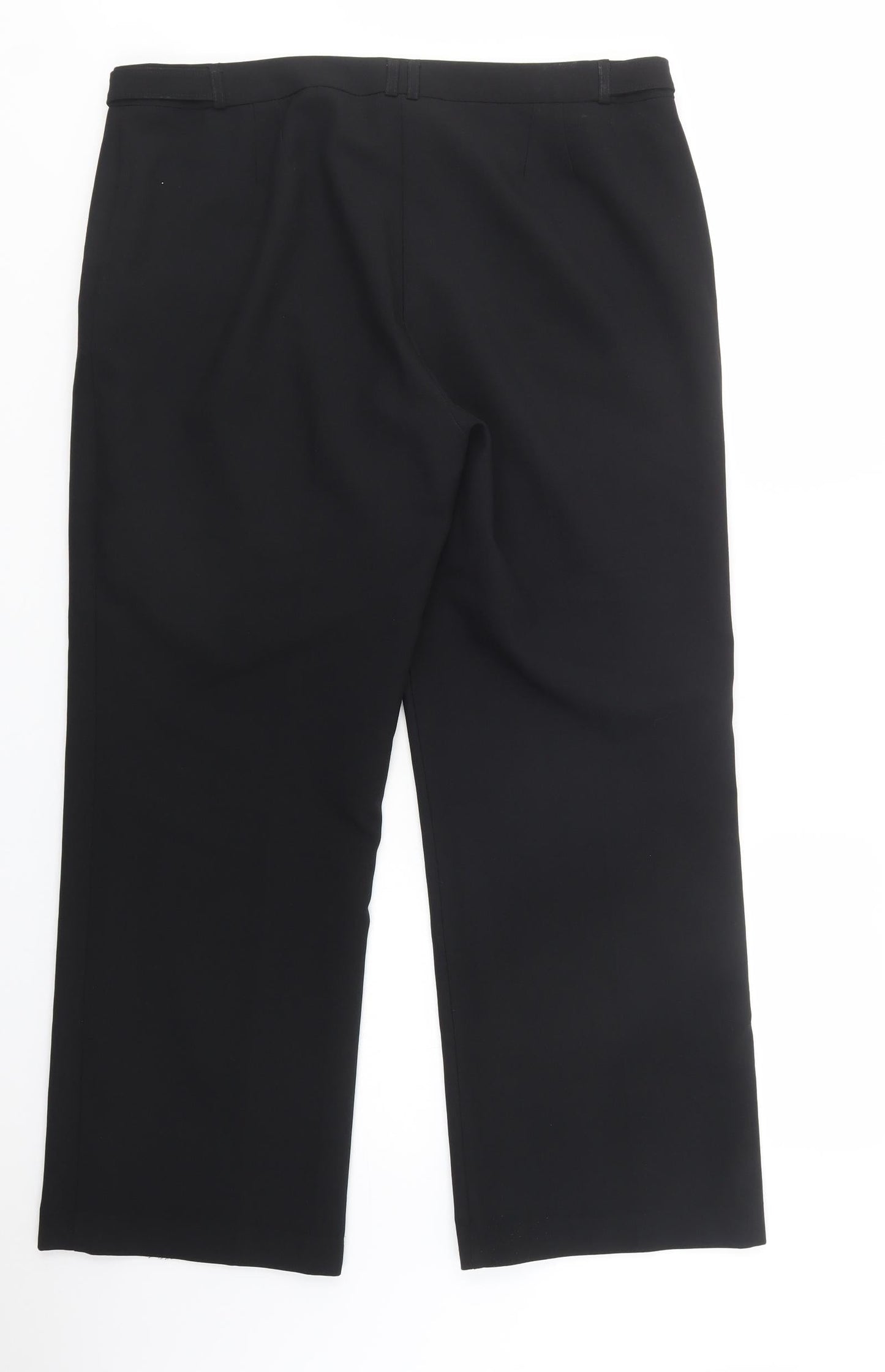 Peacocks Womens Black  Polyester Dress Pants Trousers Size 16 L29 in Regular Button