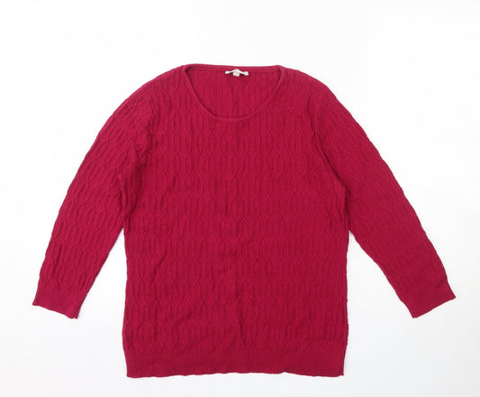CC Womens Pink Round Neck  100% Cotton Pullover Jumper Size M
