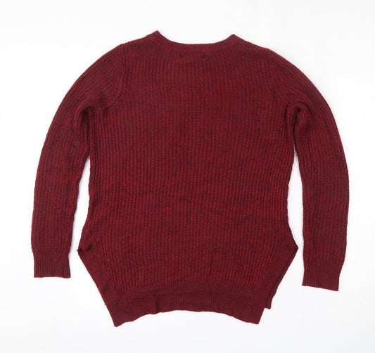 Mossimo Womens Red Round Neck  Acrylic Pullover Jumper Size S