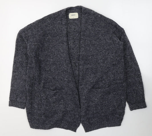 Papaya Womens Blue V-Neck  Acrylic Cardigan Jumper Size S