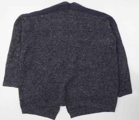 Papaya Womens Blue V-Neck  Acrylic Cardigan Jumper Size S