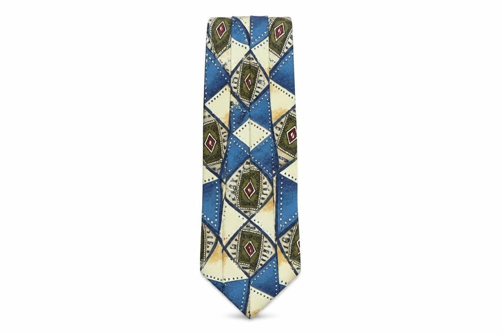 Luciano Gatti Mens Multicoloured Geometric Polyester Pointed Tie One Size