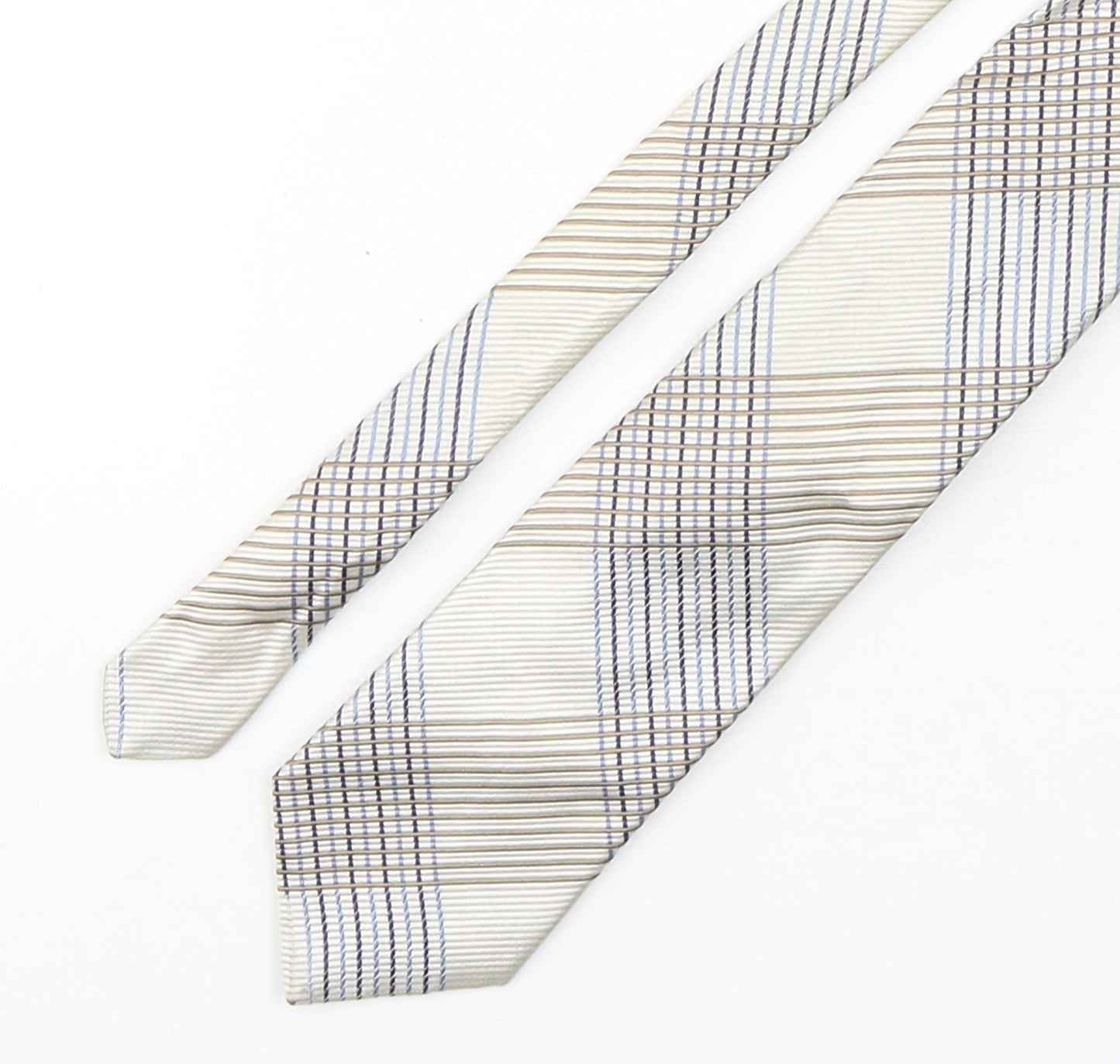 Marks and Spencer Mens Multicoloured Plaids & Checks Silk Pointed Tie One Size