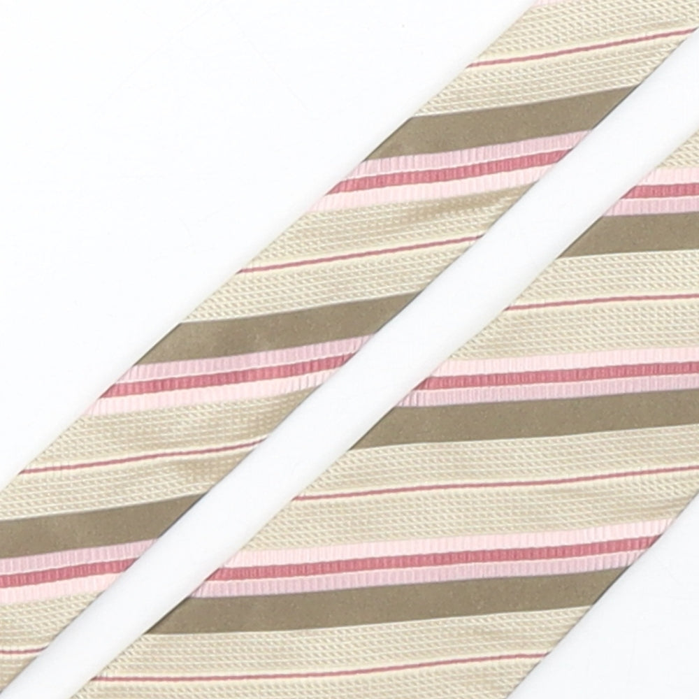 Marks and Spencer Mens Multicoloured Striped Silk Pointed Tie One Size
