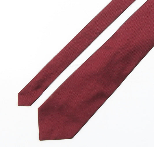 Atlas Design Mens Red Grenadine Polyester Pointed Tie One Size