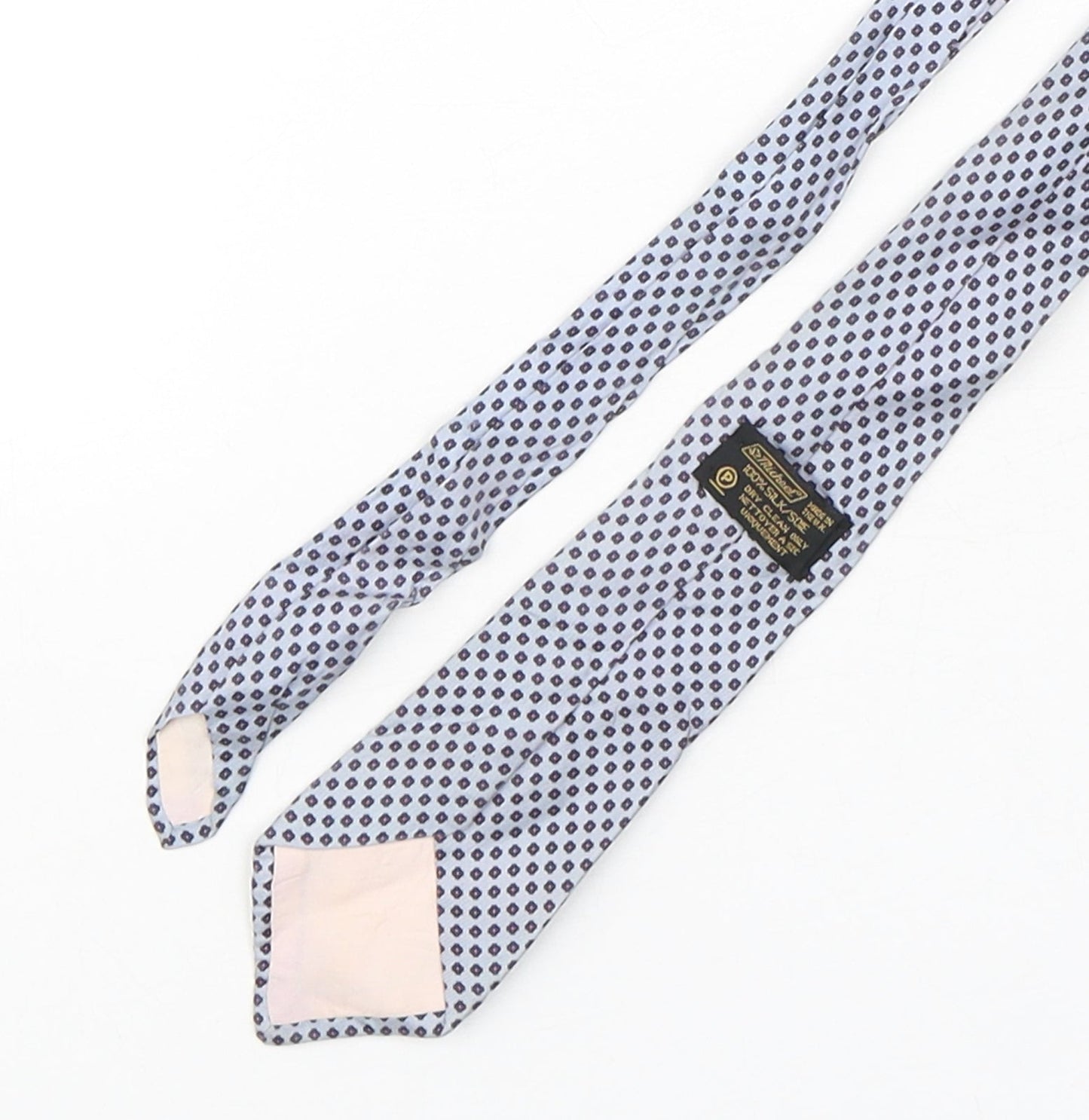 StMichael Mens Multicoloured Geometric Silk Pointed Tie One Size