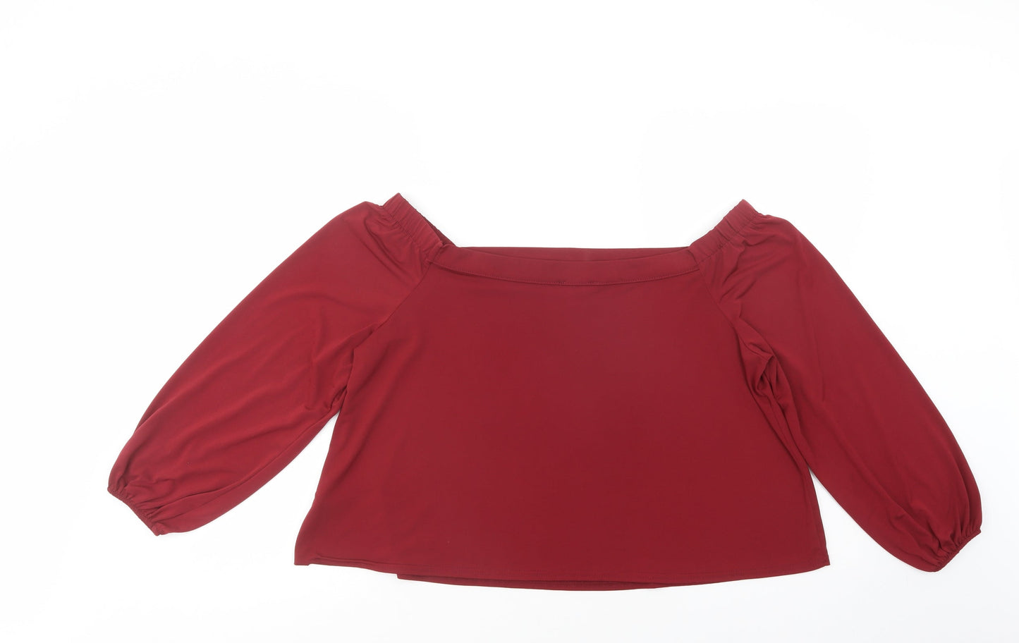 New Look Womens Purple  Polyester Cropped Blouse Size 14 Off the Shoulder