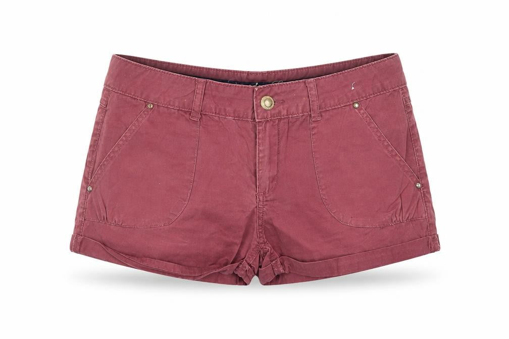 Denim Co. Womens Purple  Cotton Hot Pants Shorts Size 10 L3 in Regular Button