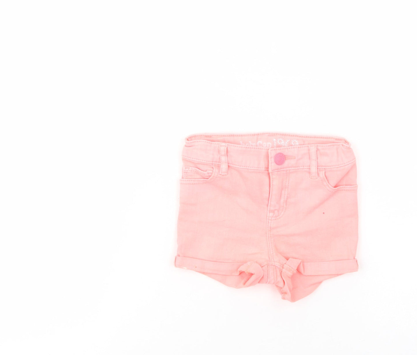 Gap Baby Pink  Cotton Cropped Jeans Size 12-18 Months  Button