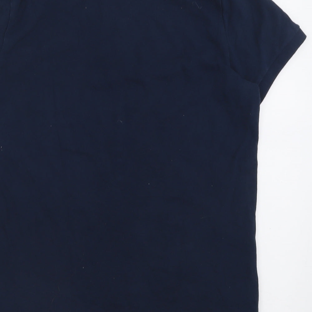 Hollister Mens Blue  Cotton  Polo Size S Collared Button