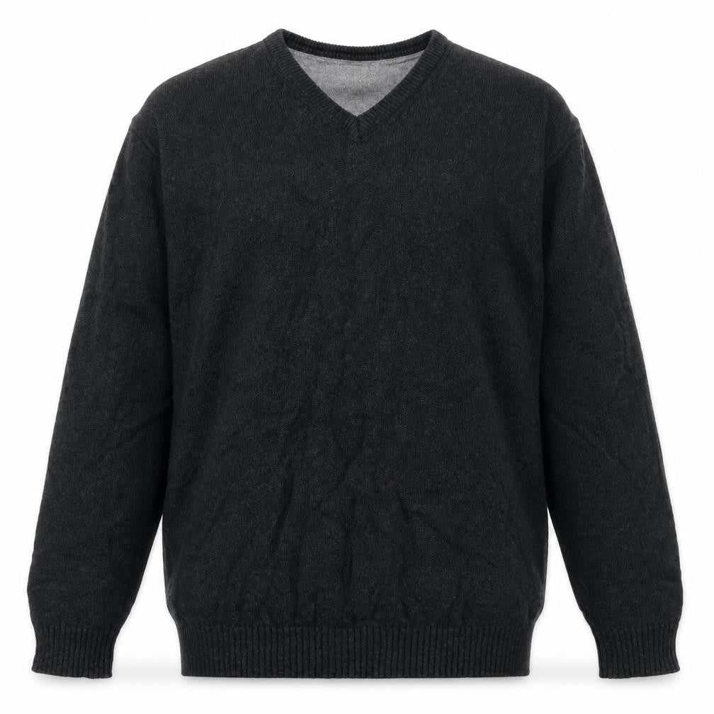 Maine Mens Grey Round Neck  Cotton Pullover Jumper Size M