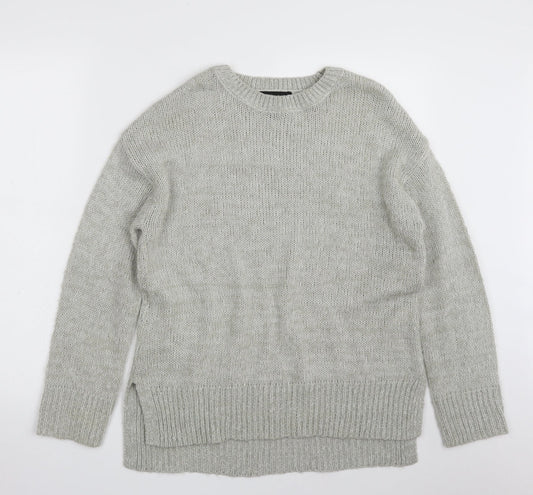 New Look Womens Grey Crew Neck  Acrylic Pullover Jumper Size S