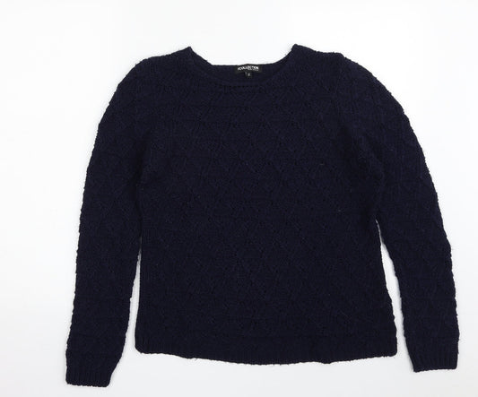 Debenhams Womens Blue Scoop Neck  Acrylic Pullover Jumper Size 12