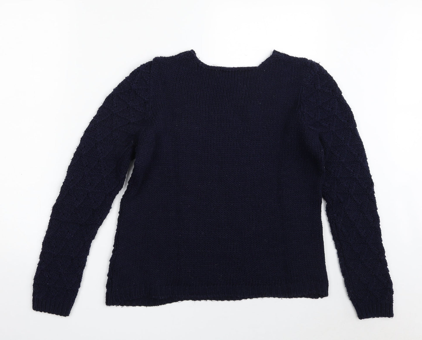 Debenhams Womens Blue Scoop Neck  Acrylic Pullover Jumper Size 12