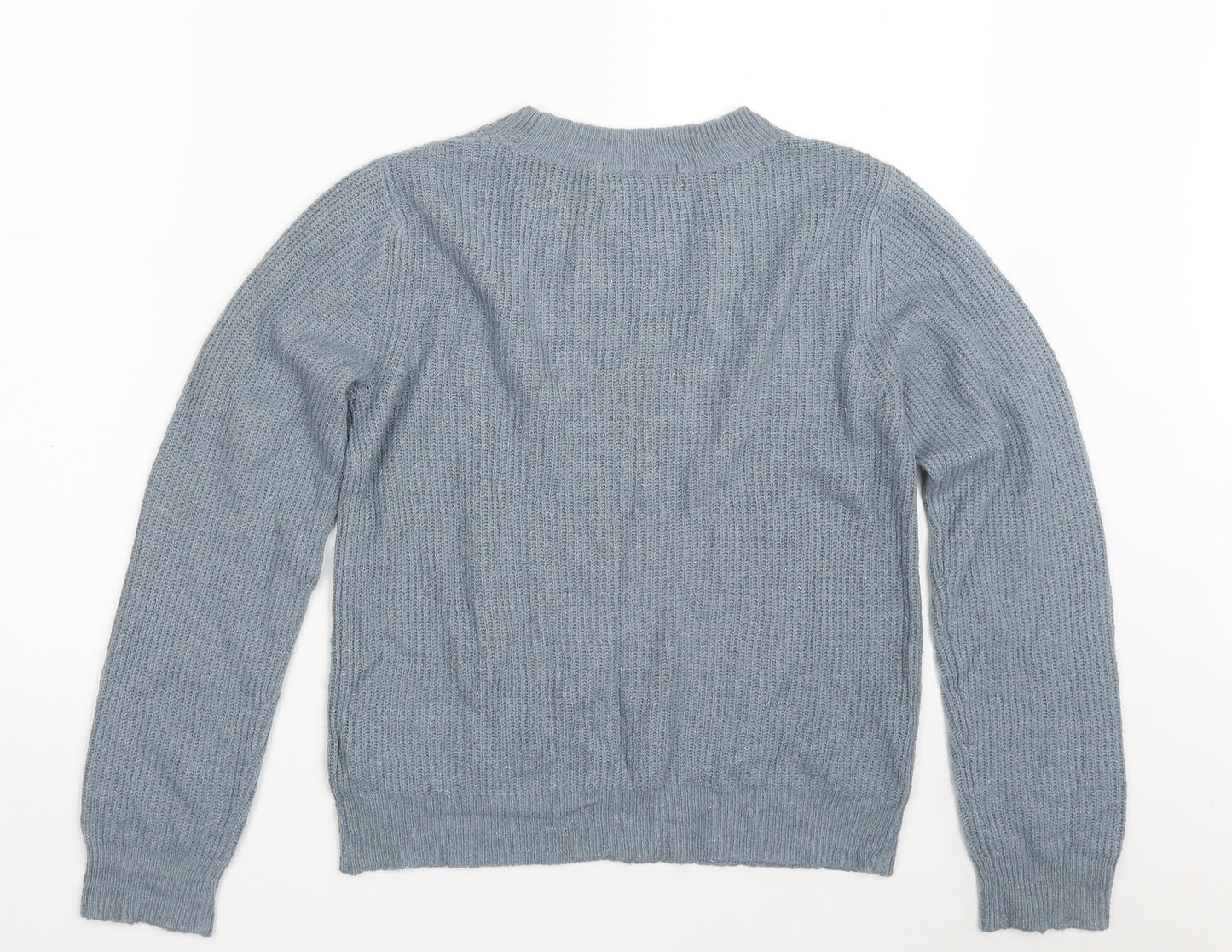 Marks and Spencer Womens Blue Crew Neck  Acrylic Pullover Jumper Size 8