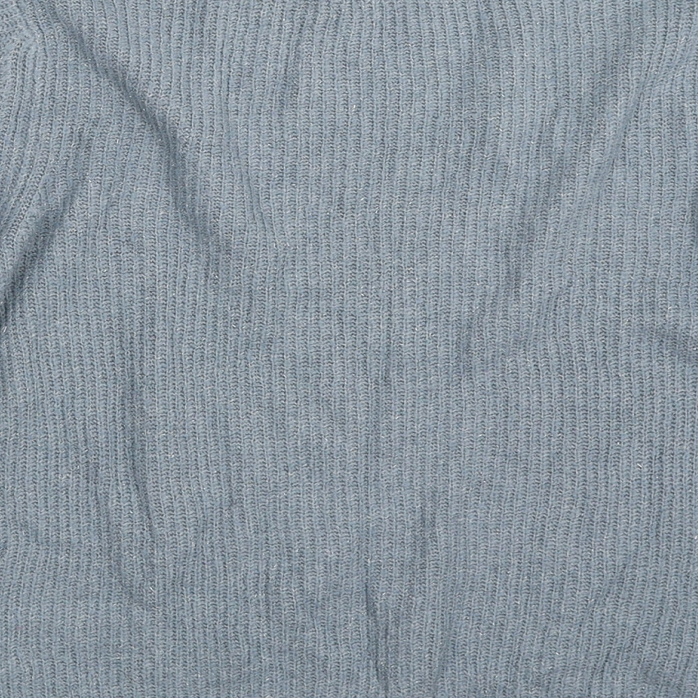 Marks and Spencer Womens Blue Crew Neck  Acrylic Pullover Jumper Size 8