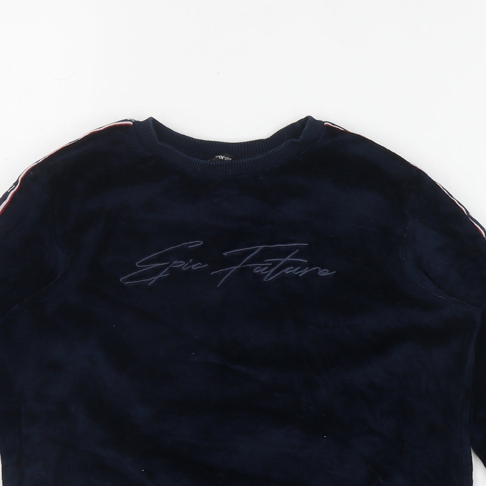 George Boys Blue  Polyester Pullover Sweatshirt Size 8-9 Years   - 'Epic Future'