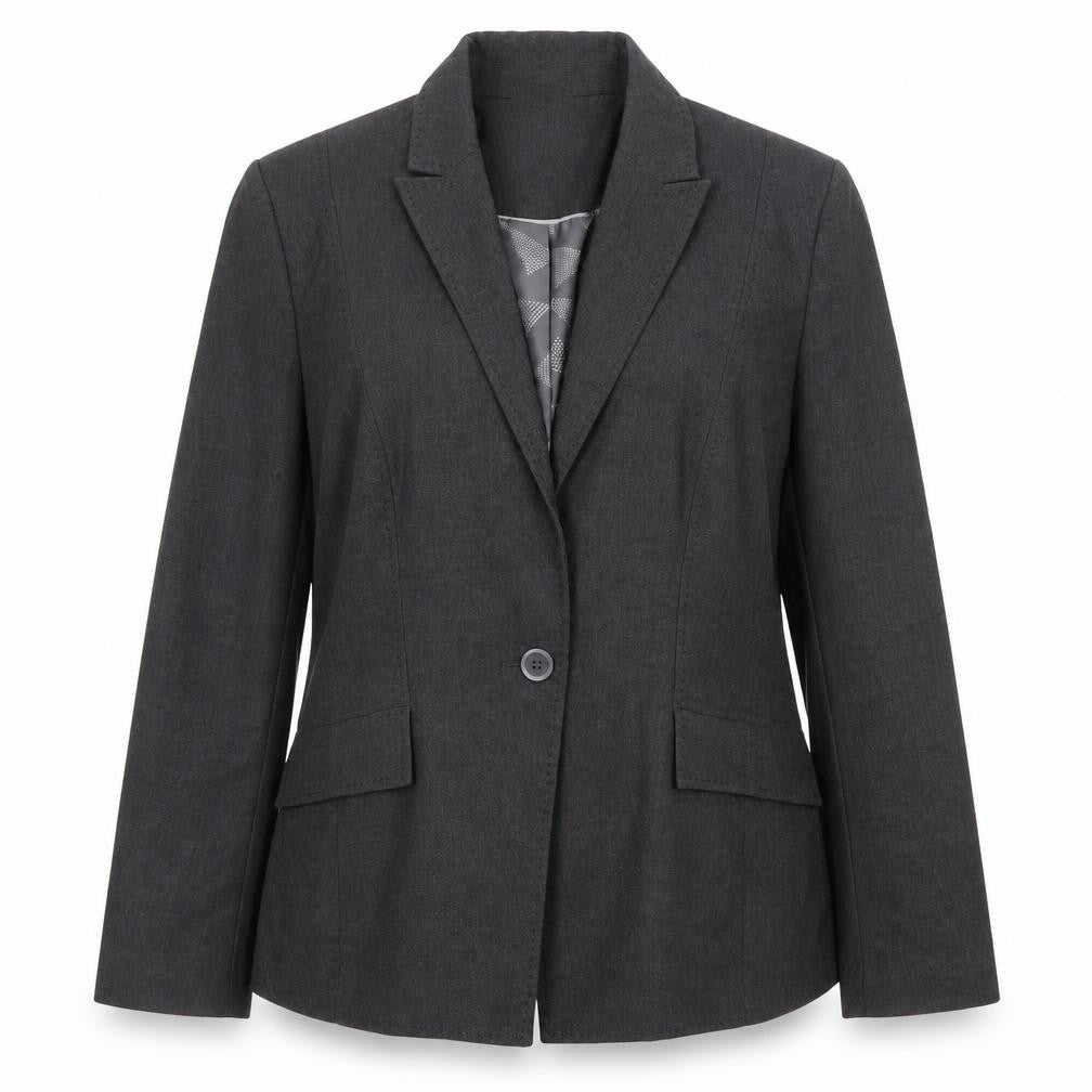 Marks and Spencer Womens Grey  Polyester Jacket Suit Jacket Size 16   - Shoulder pads
