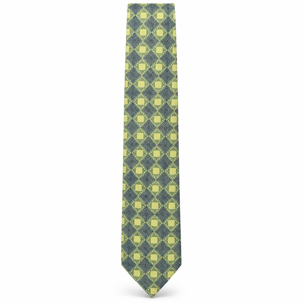 Emilio Lanzetti Mens Multicoloured Geometric Silk Pointed Tie One Size