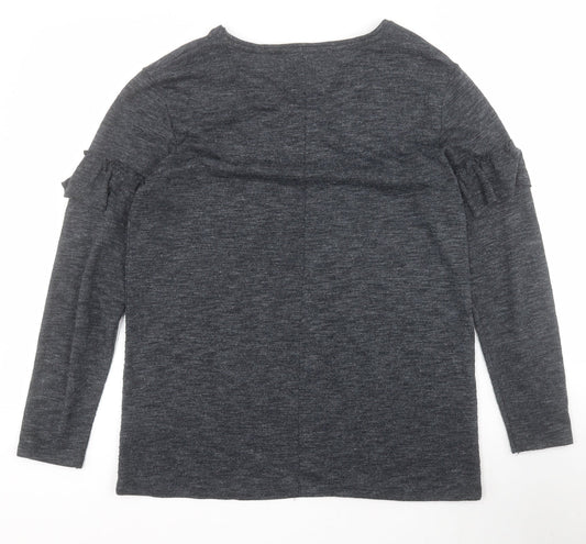 Papaya Womens Grey Round Neck  Polyester Pullover Jumper Size 12