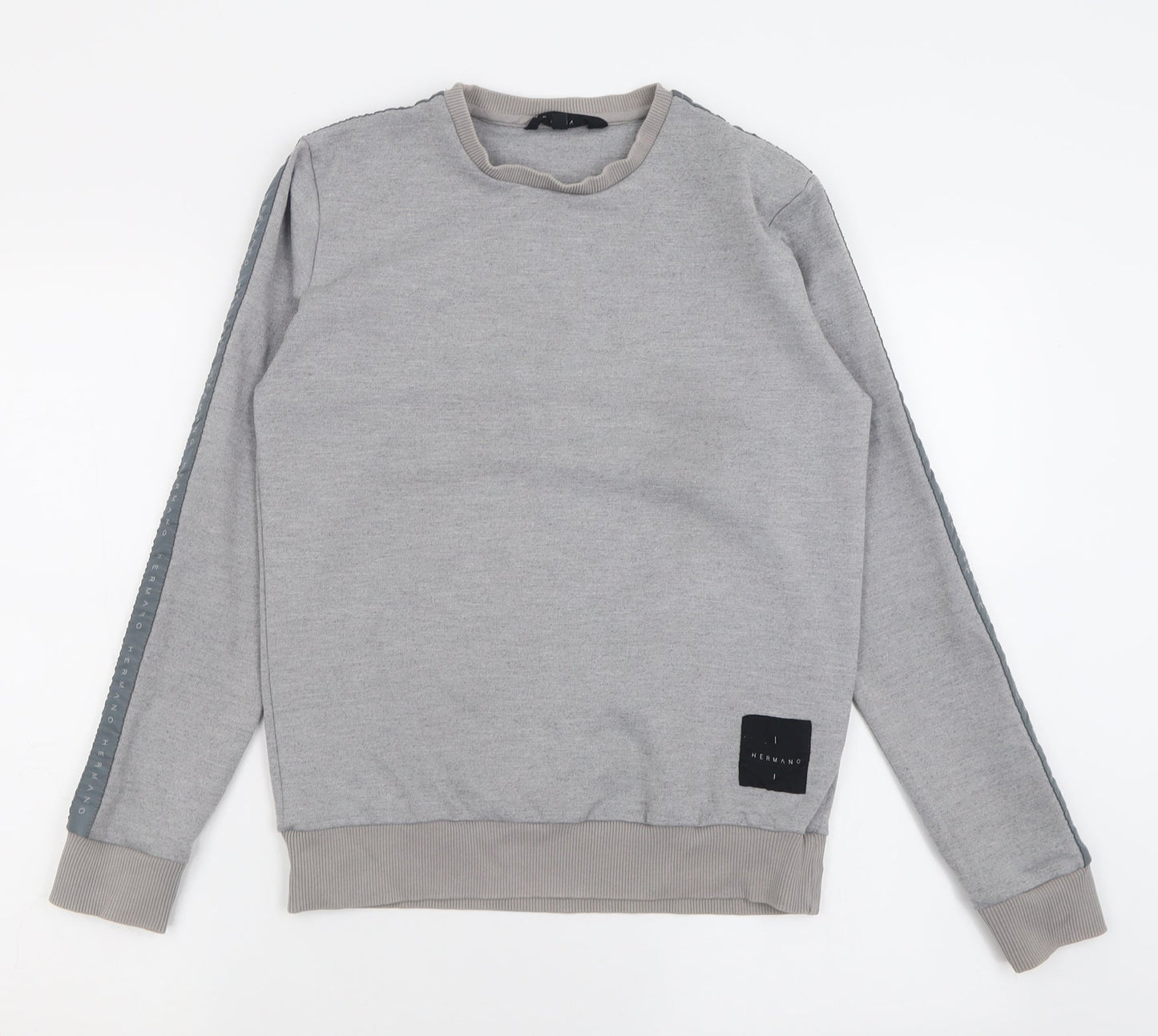 HERMANO Mens Grey  Polyester Pullover Sweatshirt Size S