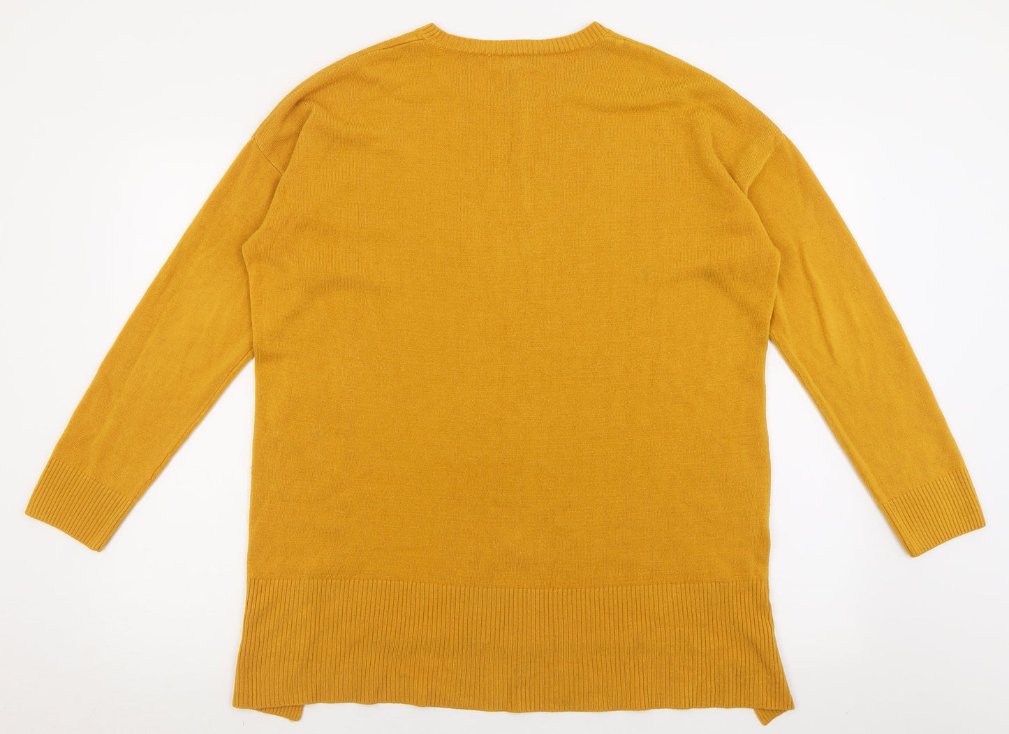 New Look Womens Yellow Crew Neck  Acrylic Pullover Jumper Size 12