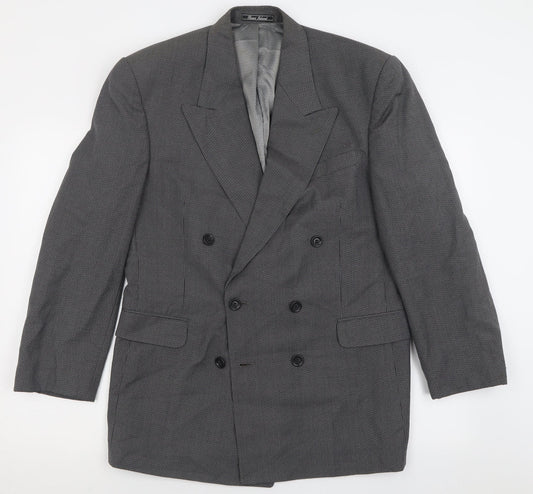 River Island Mens Grey Plaid Polyester Jacket Suit Jacket Size 38