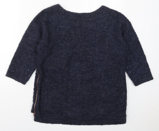 NEXT Womens Blue Round Neck  Polyester Pullover Jumper Size 12