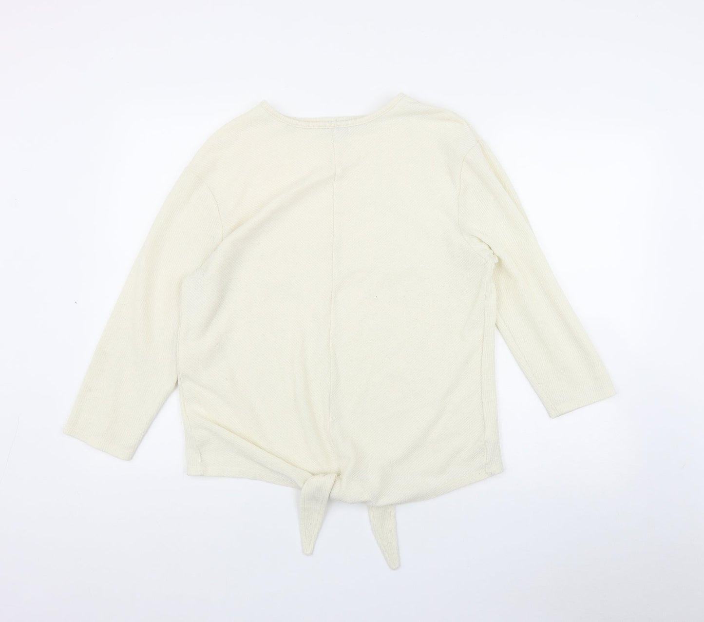 NEXT Womens Ivory Round Neck  Polyester Pullover Jumper Size 14