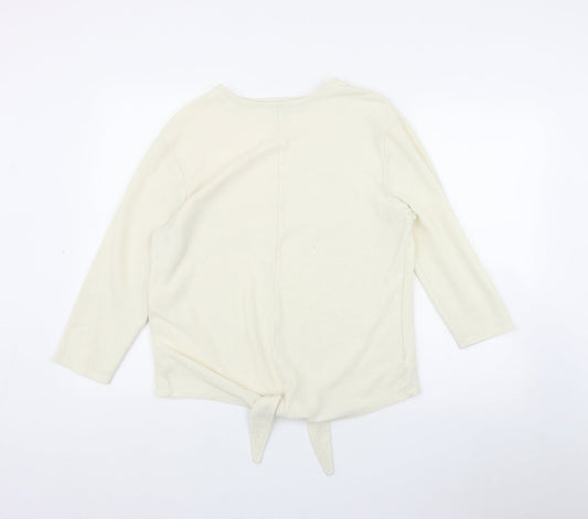 NEXT Womens Ivory Round Neck  Polyester Pullover Jumper Size 14