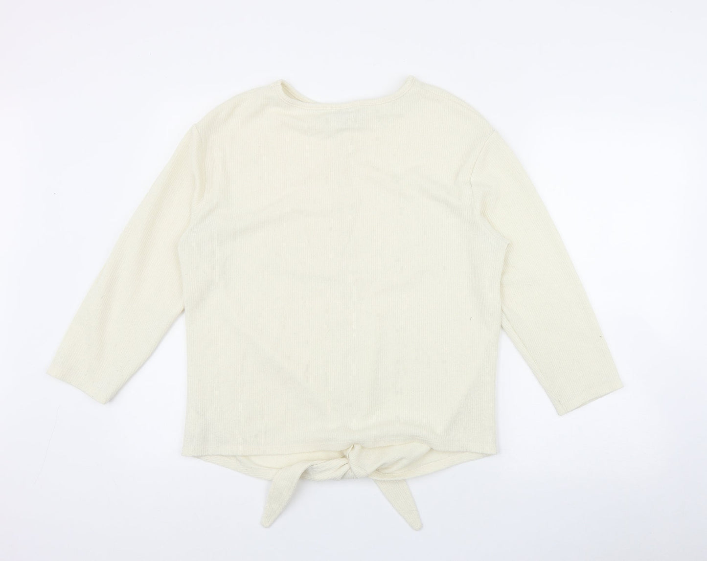 NEXT Womens Ivory Round Neck  Polyester Pullover Jumper Size 14