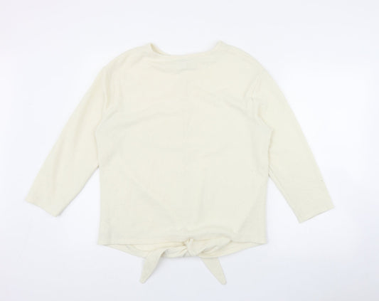 NEXT Womens Ivory Round Neck  Polyester Pullover Jumper Size 14