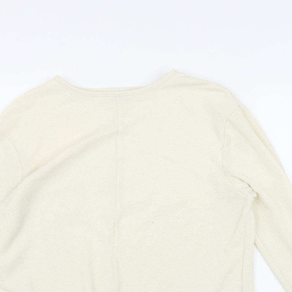 NEXT Womens Ivory Round Neck  Polyester Pullover Jumper Size 14