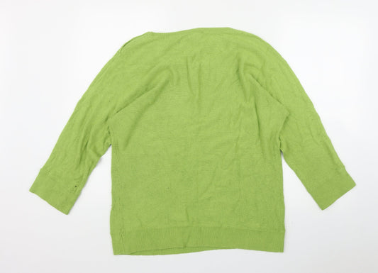 Ann Taylor Womens Green Round Neck  Polyester Pullover Jumper Size XL