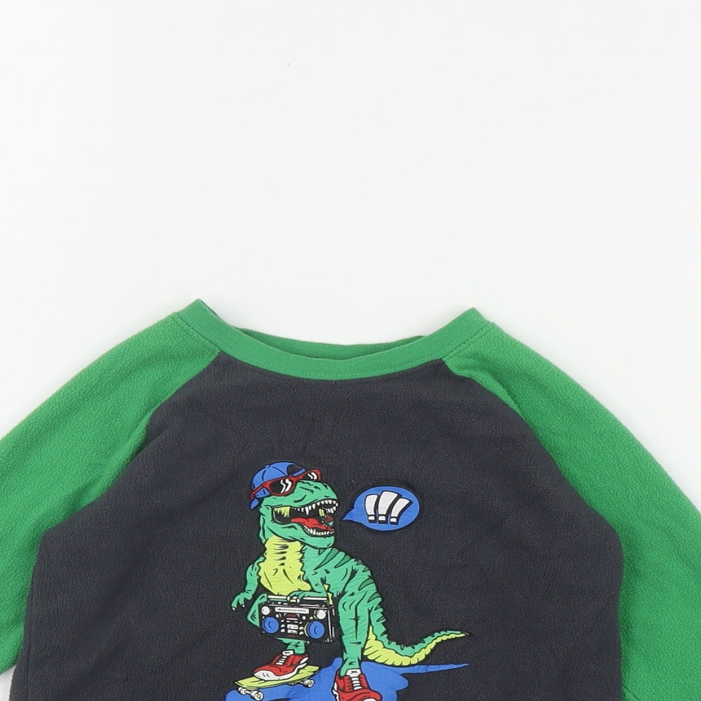 Primark Boys Grey  Polyester Basic T-Shirt Size 3-4 Years Round Neck  - Dinosaur