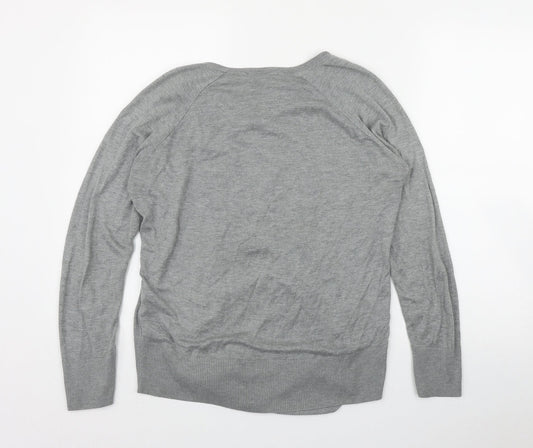 Papaya Womens Grey Round Neck  Acrylic Pullover Jumper Size 12