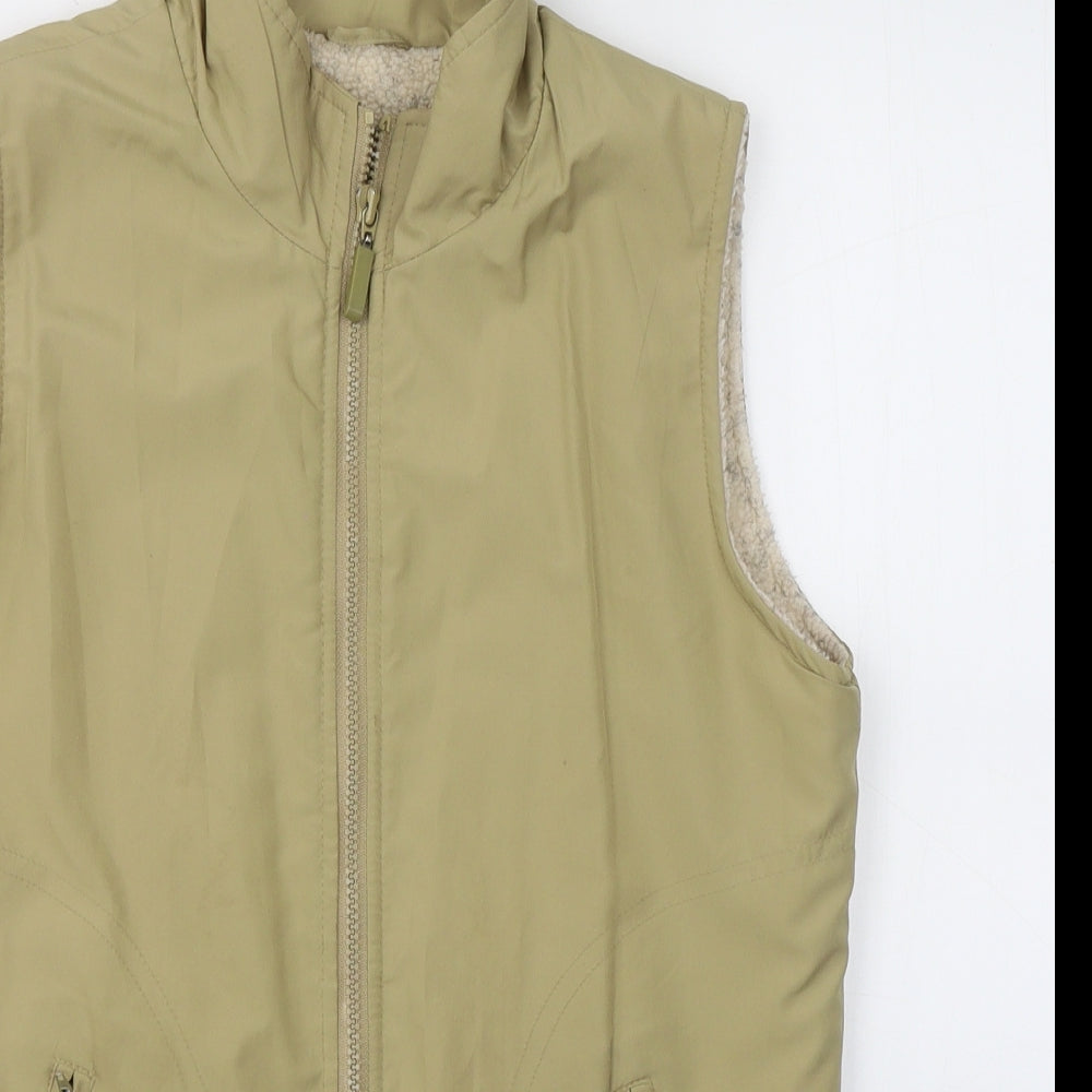 BHS Womens Beige   Gilet Jacket Size 8  Zip