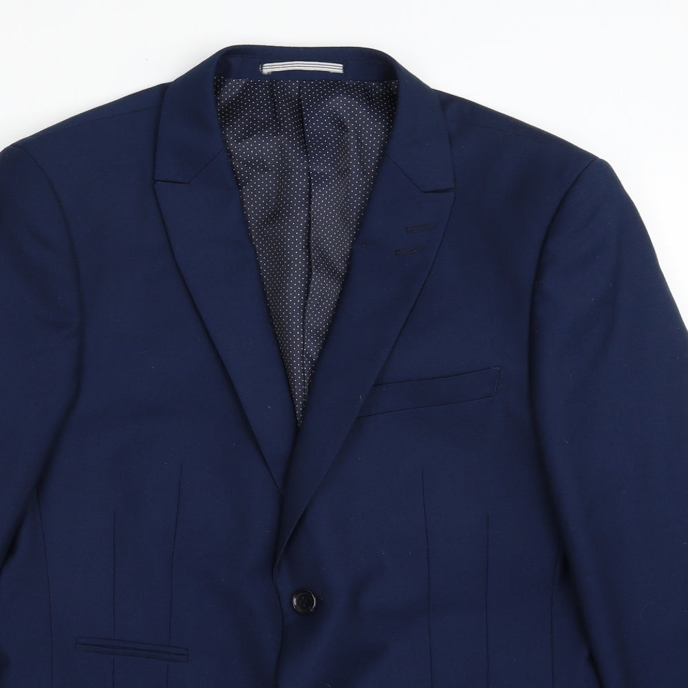 Skopes Mens Blue  Polyester Jacket Suit Jacket Size 36