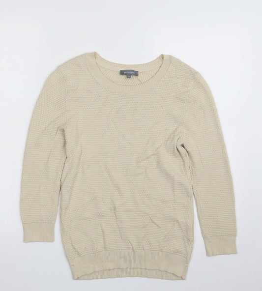 Principles Womens Beige Crew Neck  Acrylic Pullover Jumper Size 12