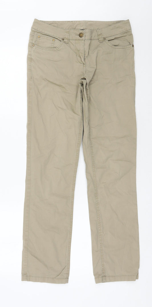 Tog Twenty four Womens Beige  Cotton Trousers  Size 8 L30 in Regular Zip