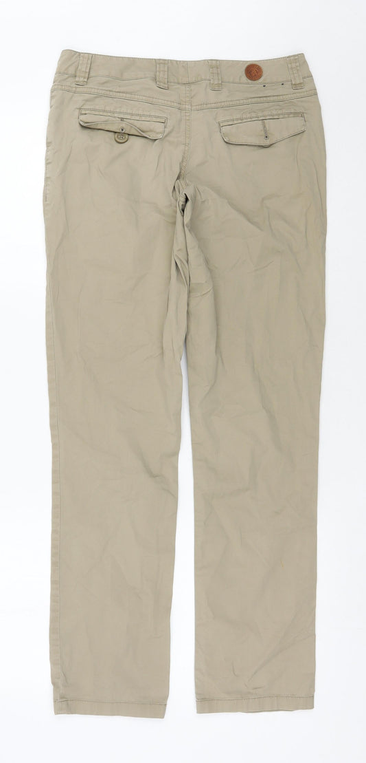 Tog Twenty four Womens Beige  Cotton Trousers  Size 8 L30 in Regular Zip