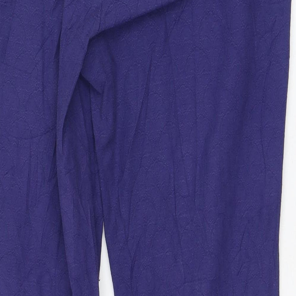 Oasis Womens Purple  Cotton Carrot Trousers Size 10 L26 in Regular Zip