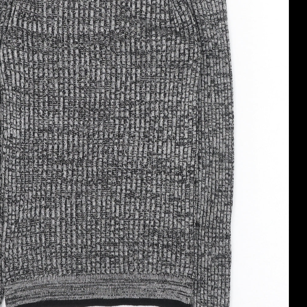 Topshop Womens Grey Round Neck  Acrylic Pullover Jumper Size 6