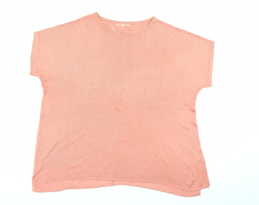NEXT Womens Orange Round Neck  Viscose Pullover Jumper Size 16