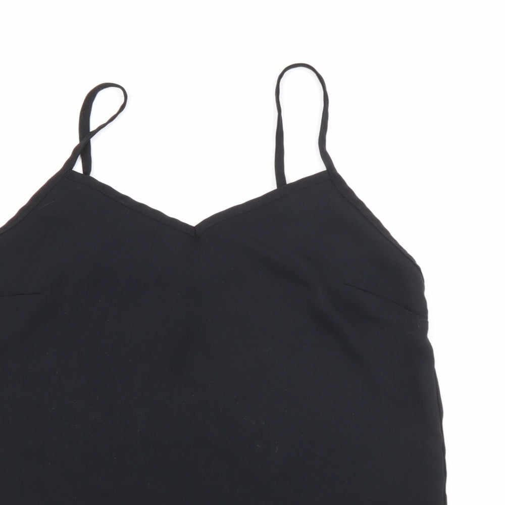 Very Womens Black  Polyester Camisole Tank Size 10 V-Neck