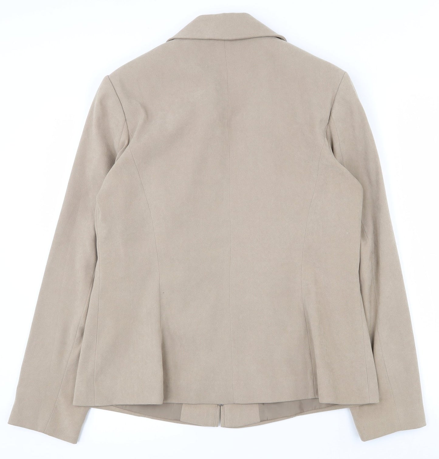 Mia Moda Womens Beige   Jacket  Size 12  Zip