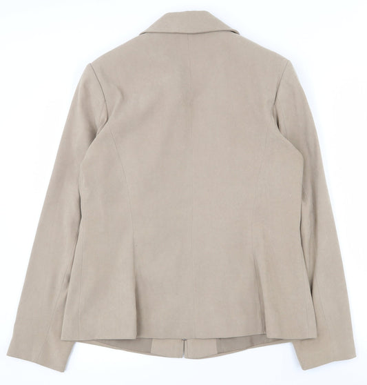 Mia Moda Womens Beige   Jacket  Size 12  Zip