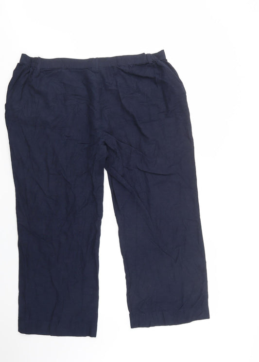 Joanna Hope Womens Blue  Viscose Trousers  Size 20 L28 in Regular Button