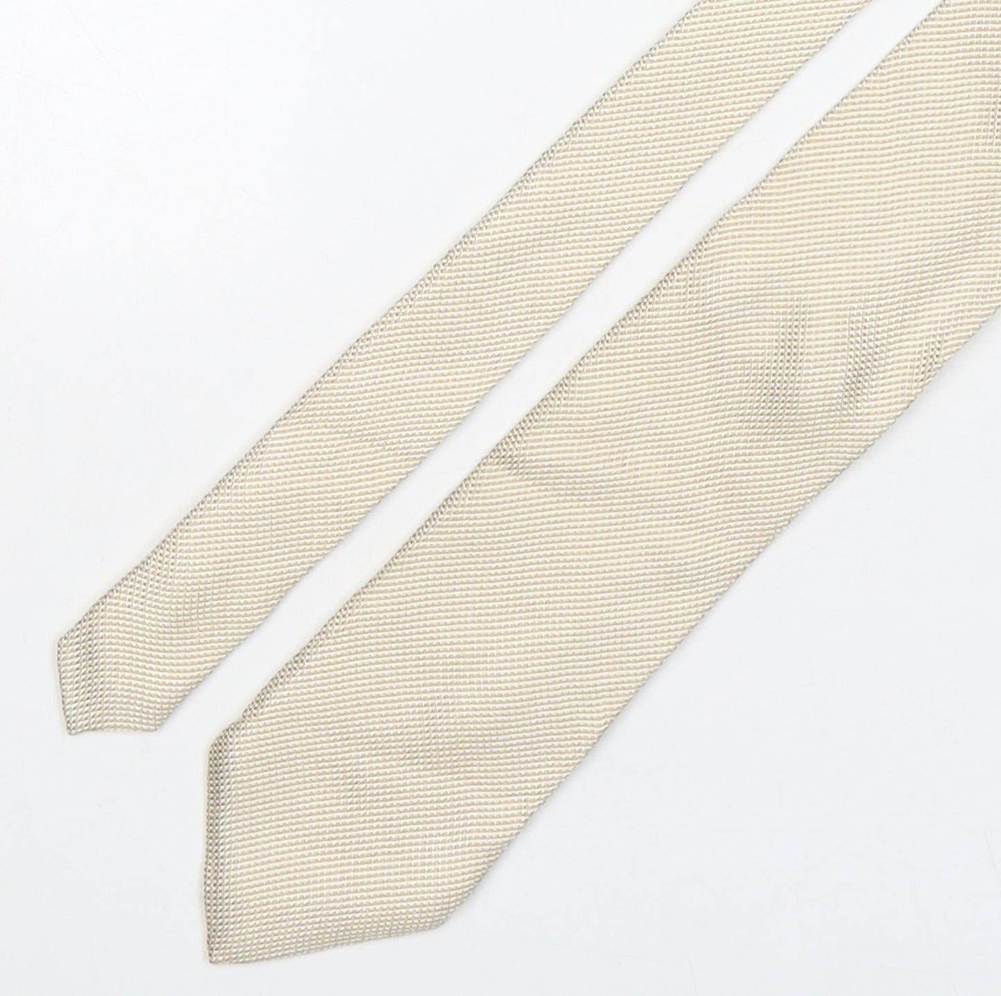 Aishti Mens Beige Grenadine Silk Pointed Tie One Size